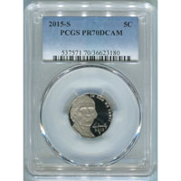 PCGS 2015-S Jefferson Nickel PR 70 DCAM