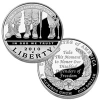 American Veterans Disabled for Life Silver Dollar (2010)