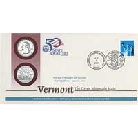 2001 - Vermont First Day Coin Cover (Q23)